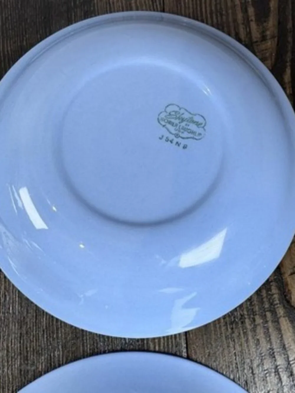 Set of 4 Homer Laughlin Skytone Blue 7.5” Soup Bowl Stardust Blue MCM Leaves
